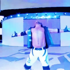 Shirtless Wrestler Arms Out
