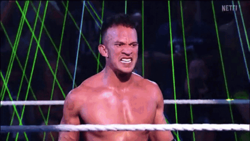Shirtless Wrestler In Ring GIF