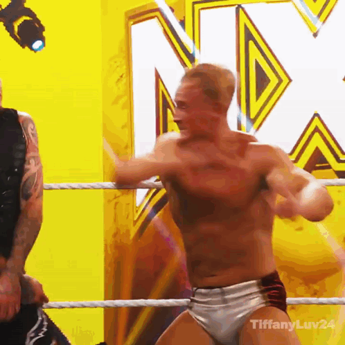 Shirtless Wrestler in Ring With Tiffanyluv24