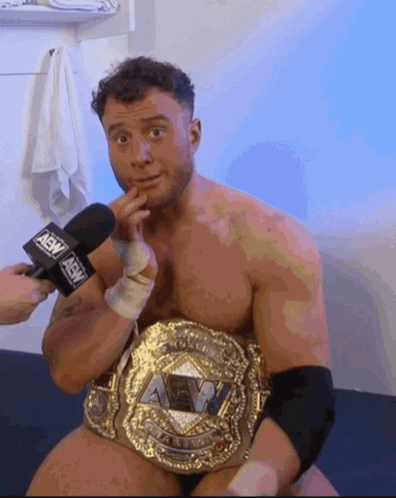 Shirtless Wrestler Interviewed With AEW Mic