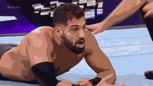 Shirtless Wrestler Pinned with Hand on Face #203liv