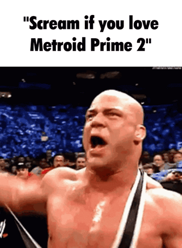 Shirtless Wrestler Screaming Scream If You Love Metroid Prime 2 GIF