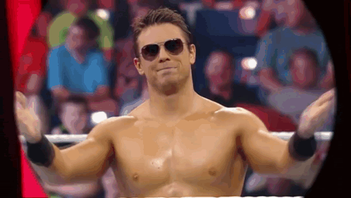 Shirtless Wrestler Wearing Sunglasses