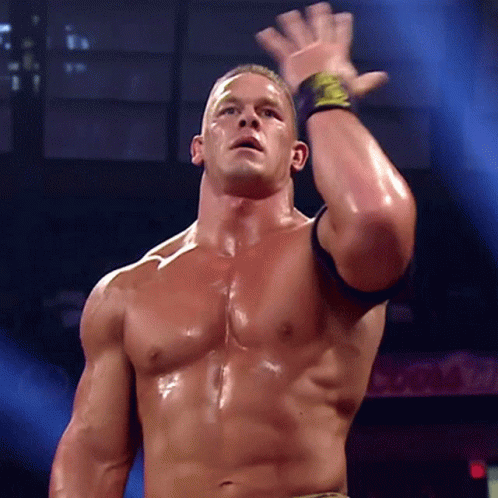 Shirtless Wrestler With Smack Down Wristband GIF