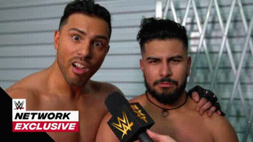 Shirtless Wrestlers Interviewed With Network Exclusive Mic