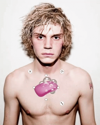 Shirtless Young Man With H Tattoo on Arm