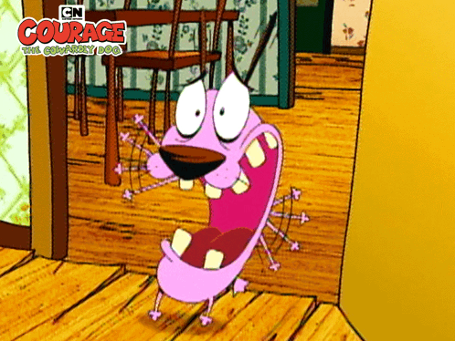 Shivering Courage The Cowardly Dog Inside House GIF