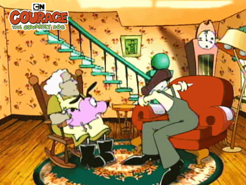 Shivering Courage The Cowardly Dog With Eustace Muriel GIF