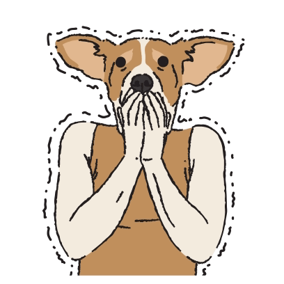 Shivering Dog Covering Its Mouth GIF