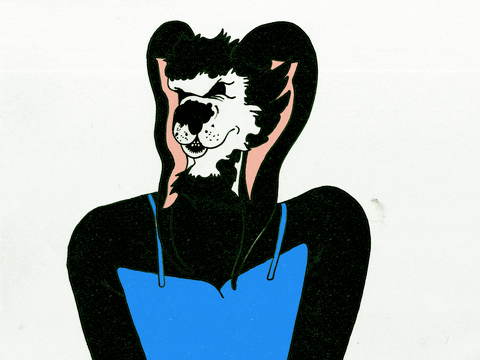 Shivering Dog With Human Body GIF