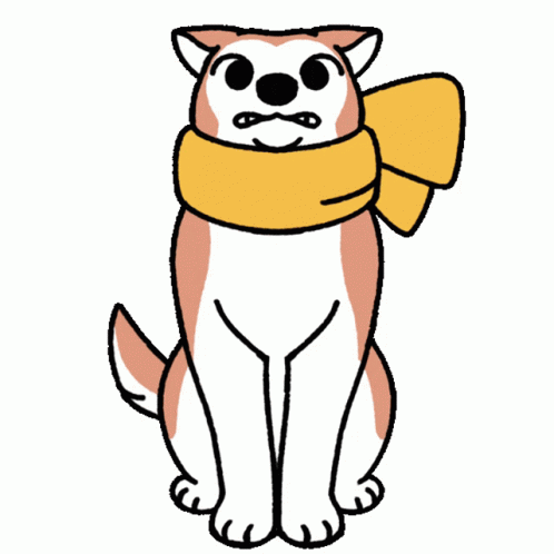 Shivering Dog With Scarf Around Its Neck GIF