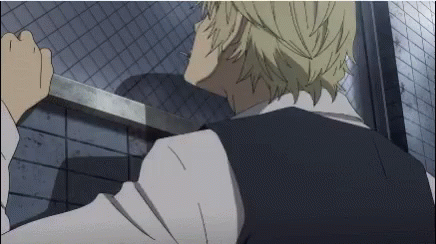 Shizuo Heiwajima Climbing Building Durarara Anime GIF
