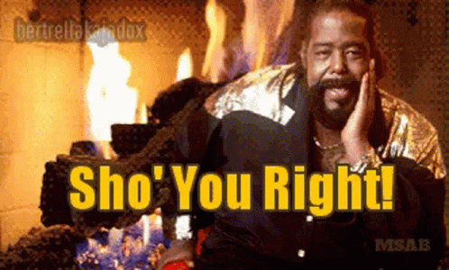 Sho Nuff Barry White Fireplace GIF