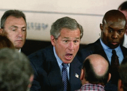 Shock George Bush Shoe GIF