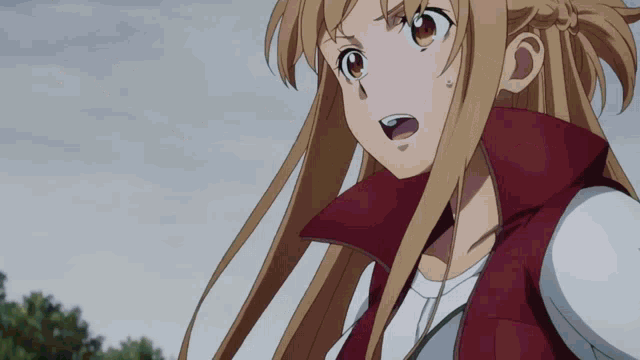 Shocked Asuna Chasing By Monsters GIF