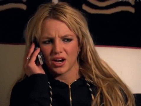 Shocked Britney Spears Phone Call GIF