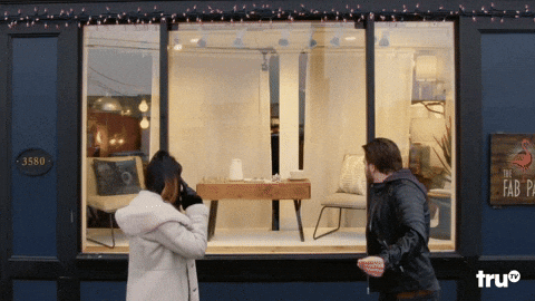 Shocked Customers Glass Breaking Store Display Window GIF