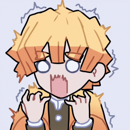 Shocked Demon Slayer Zenitsu Chibi GIF