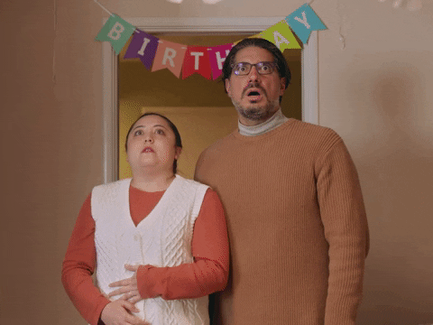 Shocked Female Happy Birthday It's Happening GIF