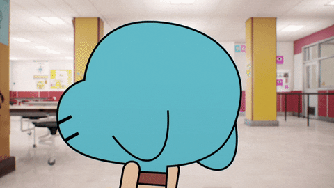 Shocked Gumball Turning Around GIF