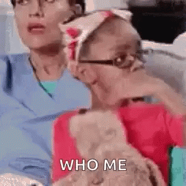 Shocked Gurl Who Me GIF
