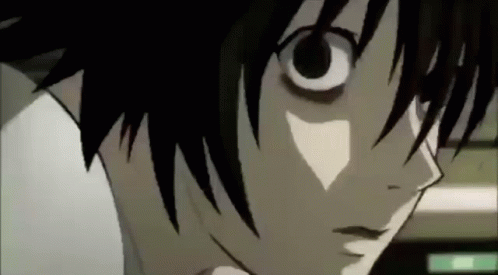 Shocked L Death Note GIF
