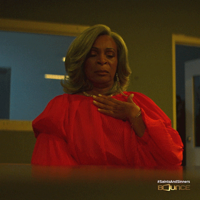 Shocked Lady Clutch Pearls Saints And Sinners GIF