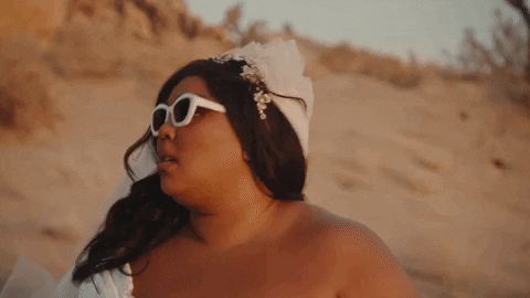Shocked Lizzo As A Bride GIF