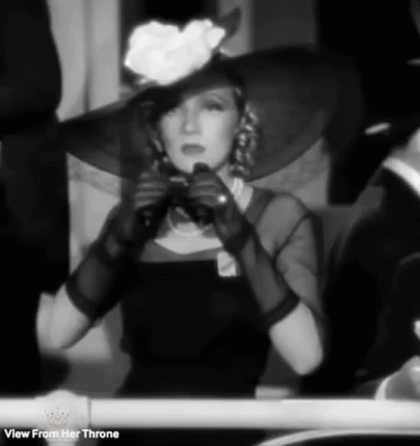 Shocked Marlene Dietrich Peeking Over GIF