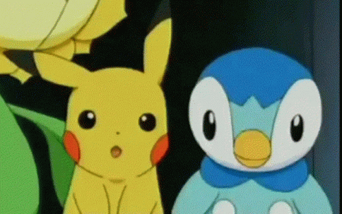 Shocked Pikachu With Piplup GIF