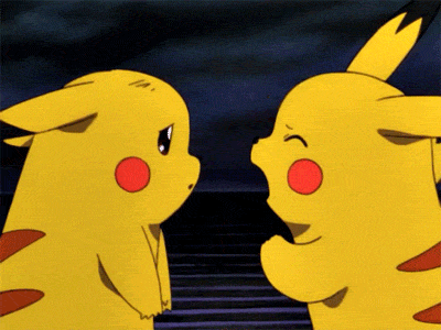Shocked Pikachu Argument With Twin GIF
