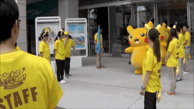 Shocked Pikachu Mascots GIF