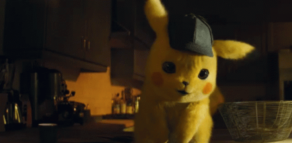 Shocked Pikachu Wearing Cap GIF