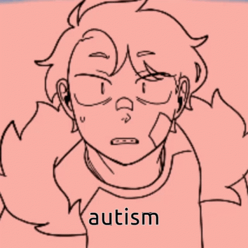 Shocked Reaction Autism Animated Illustration GIF