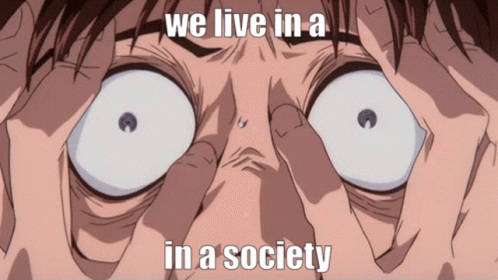 Shocked Shinji Says We Live In A Society GIF