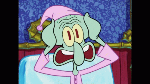 Shocked Squidward Tentacles In Sleepwear GIF