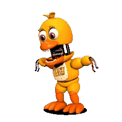 Shocked Withered Chica Fnaf World GIF
