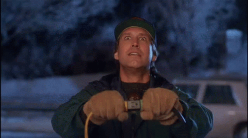 Shocking Clark Griswold Christmas Lights GIF