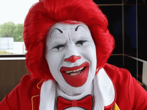 Shocking Reaction Ronald Mcdonald GIF