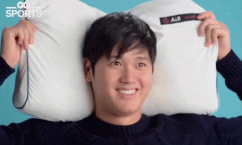Shohei Ohtani Pillow Photoshoot GIF
