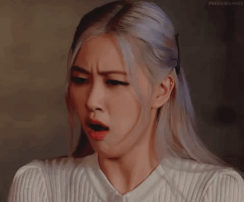 Black Pink Rosé Shook Reaction GIF