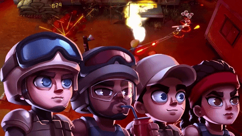 Shooter Commando Characters Lined Up GIF