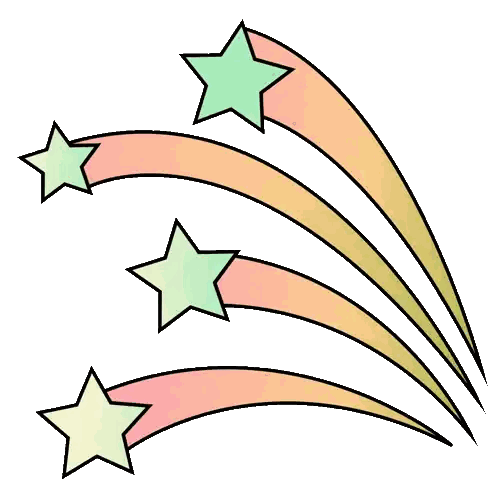 Shooting Star With Rainbow Tail
