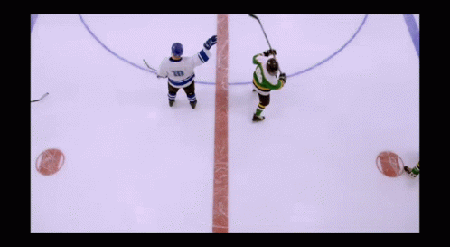 Aggressive Shoresy Attacking In Hockey Game GIF