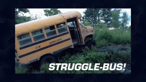 Short Bus Struggling To Climb GIF