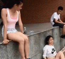 Short Girl Lift Fail GIF