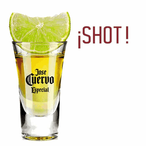 Shot Glass Of Jose Cuervo With Lime GIF