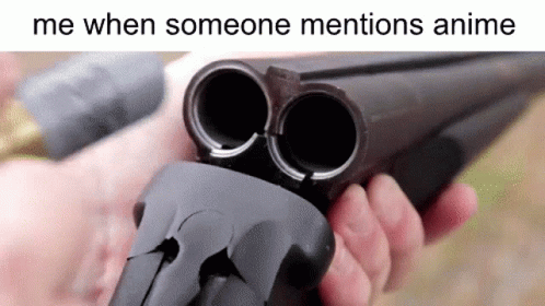 Assembling Shotgun Me When Someone Mentions Anime GIF