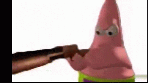 Patrick Star Aiming Shotgun GIF