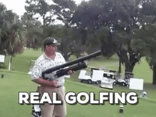 Man Shotgun Real Golfing GIF